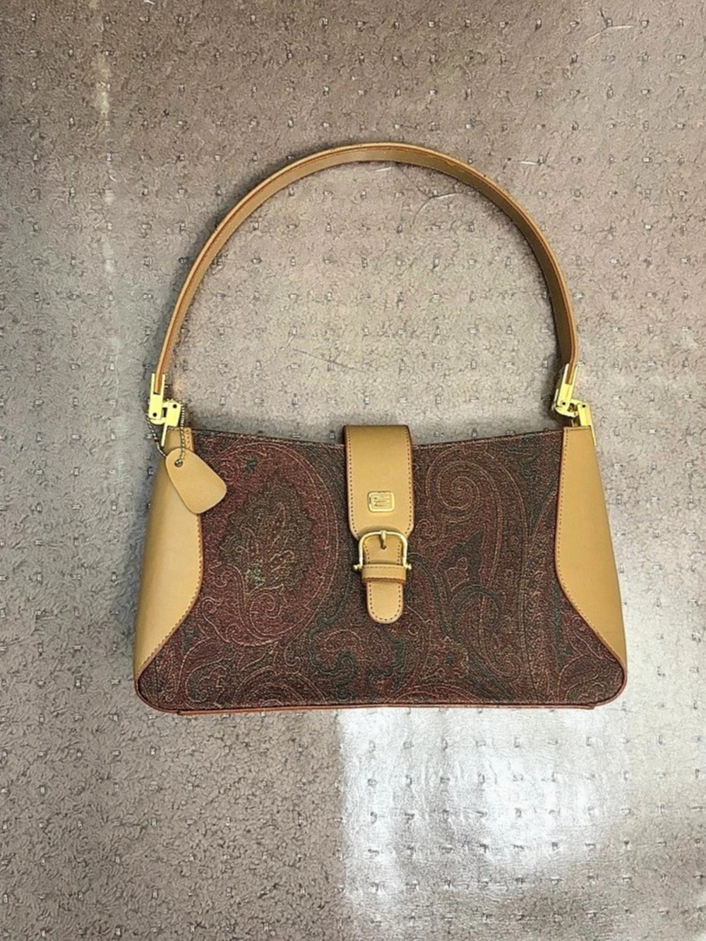 Etro Arnica Paisley Shoulder Bag Brown & Tan